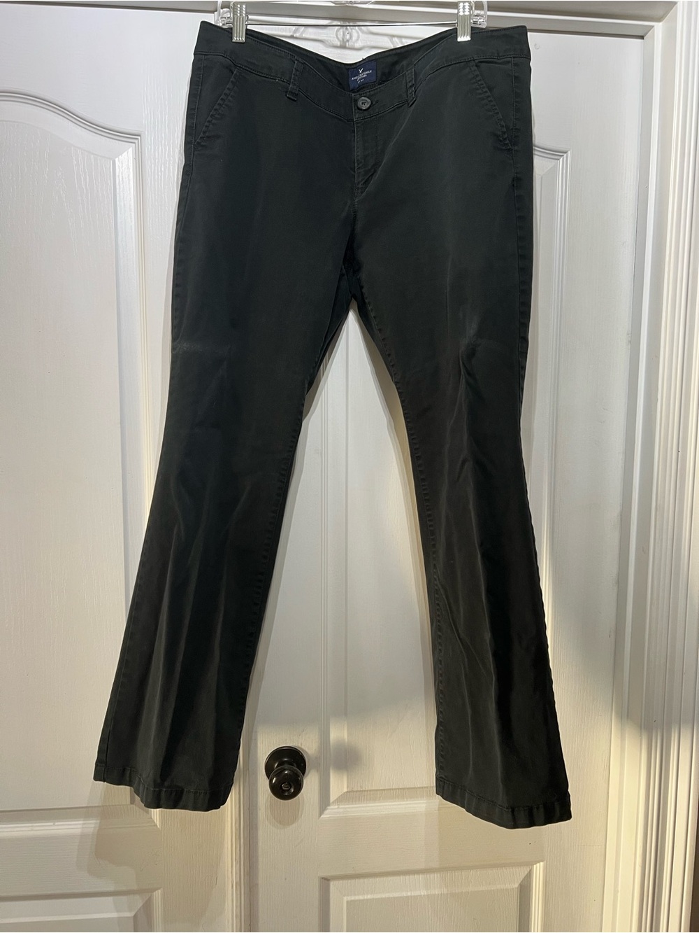 American Eagle Black Women's Flare Wide-Leg Pants